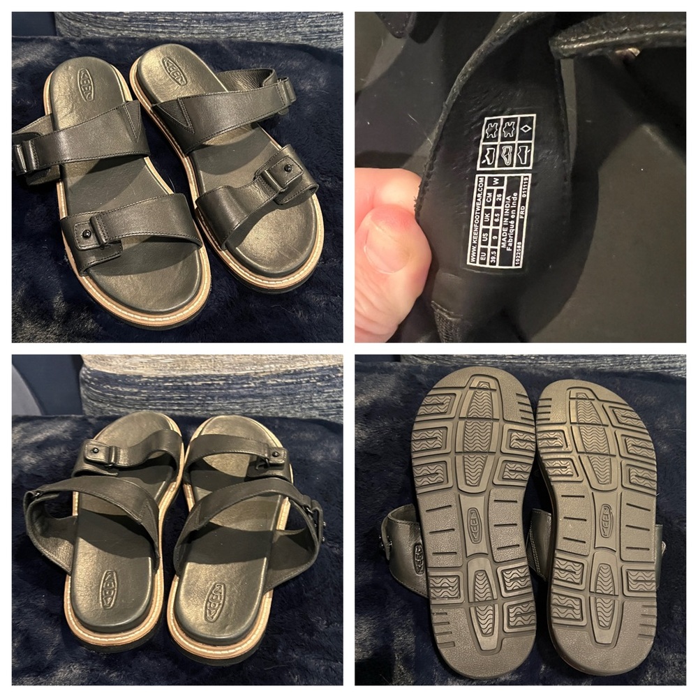 KEEN Lana Black Leather Cross Strap Sling Back Slip On Casual, NWOT
Women’s 9